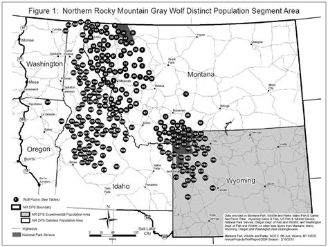 Updated Wolf Pack Locations Map For Northern Rocky Mountains