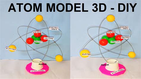 How to make 3D Atom Model for School Science Exhibition - Science Projects | Maths TLM | English ...