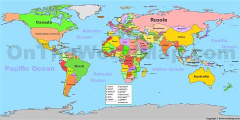 Printable Map 7 Continents New Political World Map Continents Printable Maps World Map With ...