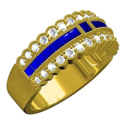 Half Eternity Diamond Band 3D model 3D printable | CGTrader