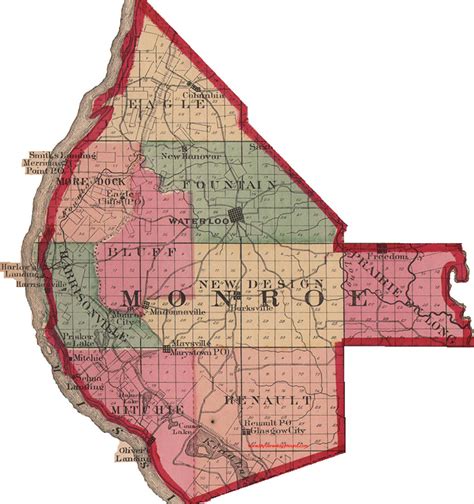 Monroe County, Illinois 1870 Map