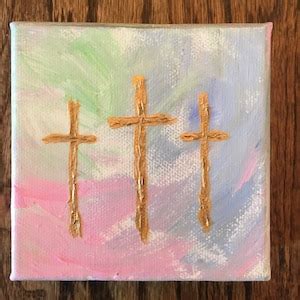 3 Crosses Painting on Canvas - Etsy