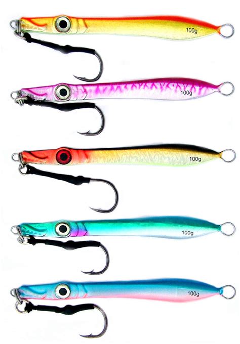 Chomp Fishing Lures Deep Water Kingfish Knife Jigs 100g Fluoro Belly ...