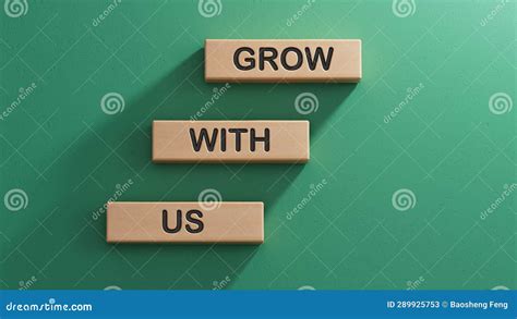 Grow with Us Symbol. Wooden Blocks with Words Grow with Us.Business and ...