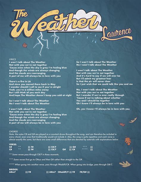 Lawrence on Twitter: "“The Weather” LYRIC & CHORD SHEET! Bring on the ...