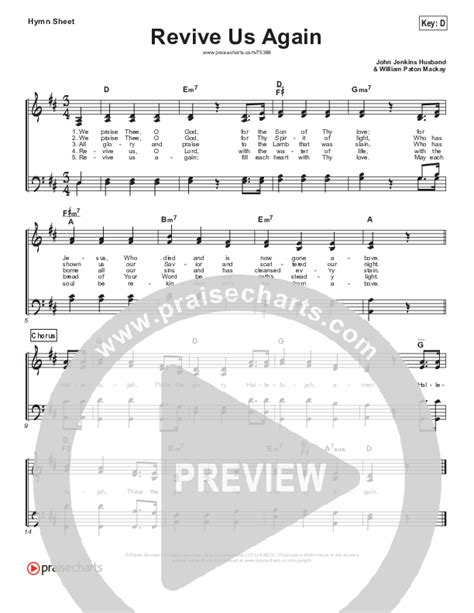 Revive Us Again Hymn Sheet (Keith & Kristyn Getty) - PraiseCharts