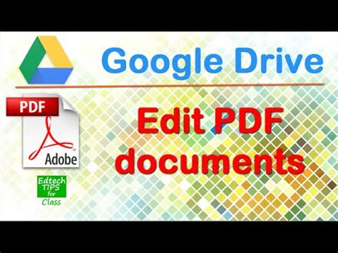 Edit PDF files in Google Drive - YouTube