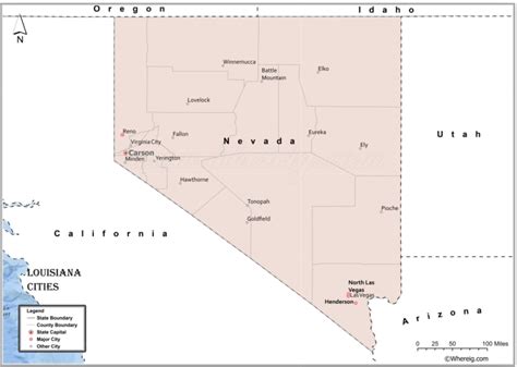 Map of Nevada Cities and towns - List of Cities in Nevada by Population ...