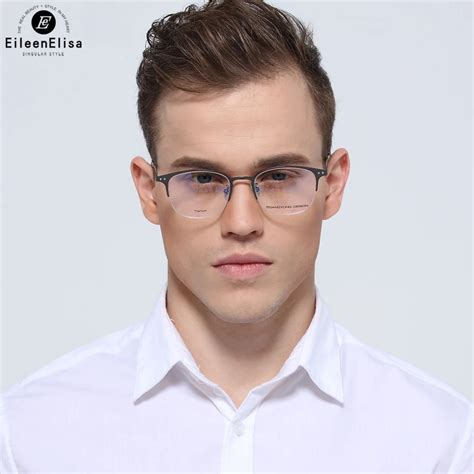 EE Best Selling Half Frame Titanium Glasses Frame Men Prescription ...