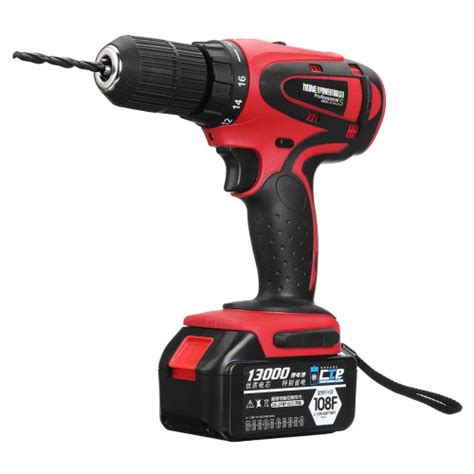 18V Rechargeable Cordless Power Impact Drills Electric Drill One/Two Battery with 28Pcs ...