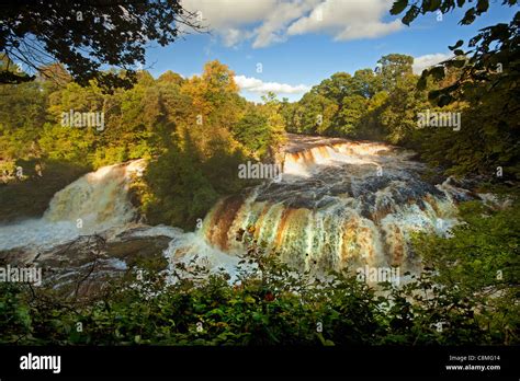 Bonnington Linn, above New Lanark, Falls of Clyde Stock Photo - Alamy