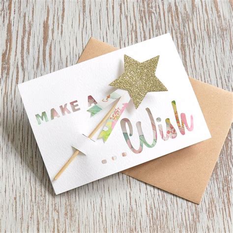 Make a Wish Paper Cut Birthday Greetings Card with Magic Glitter Wand