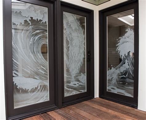 Etched Glass Panel Above Front Door - Glass Door Ideas