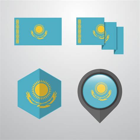 Kazakhstan flag design set vector 14239941 Vector Art at Vecteezy