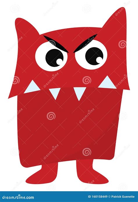 Clipart of a Red Angry Monster Vector or Color Illustration Stock Vector - Illustration of ...