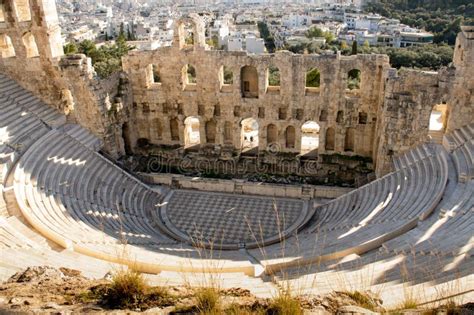 The Odeon of Herodes Atticus Theater at the Acropolis Stock Photo ...