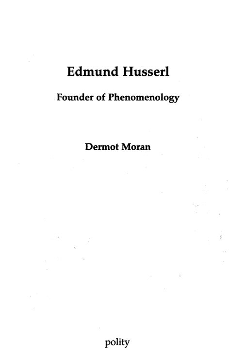 (PDF) Edmund Husserl. Founder of Phenomenology