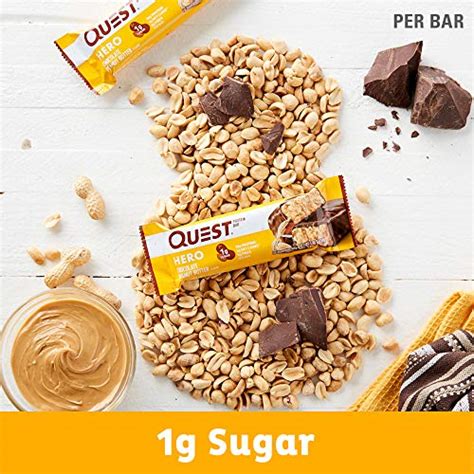 Chocolate Peanut Butter Hero Quest Nutrition Protein Bar, High Protein, Low Carb, Gluten free, 1 ...