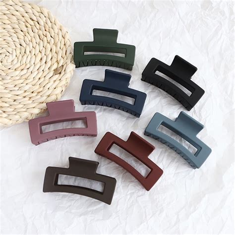 7 Pack Hair Claw Clips Large 4 Inch Matte No Slip Big Rectangle Jaw ...