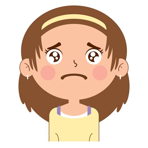 Sad Girl Cartoon Face