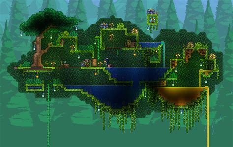 Mini Jungle Biome originally build for fishing : r/Terraria