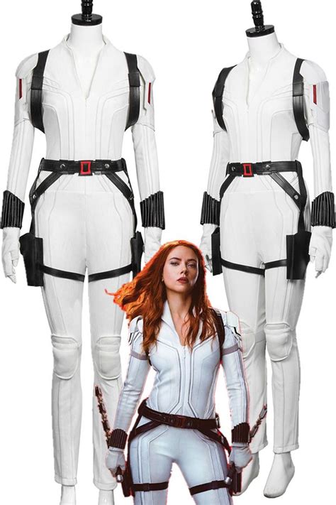 Black Widow Natasha Romanoff White Suit Superhero Halloween Costume ...