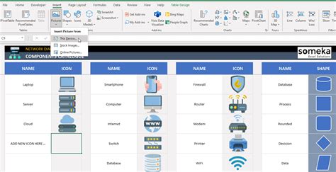 Network Diagram Excel Template | Network Map Creator