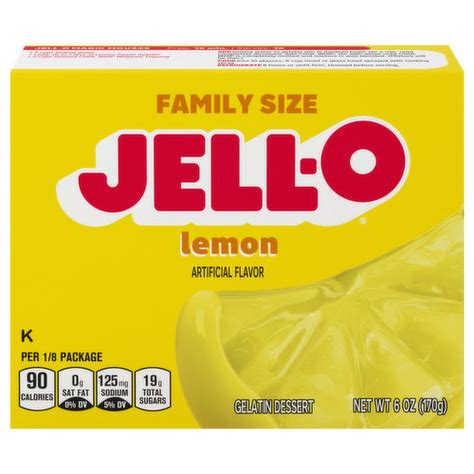 Jell-O Gelatin Dessert, Lemon, Family Size - Smart & Final