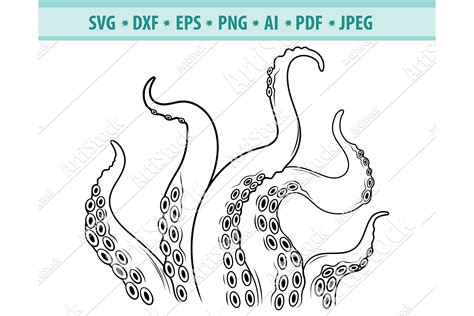 Octopus Tentacles Svg, Octopus Svg, Kraken Dxf, Png, Eps (684758) | Cut ...