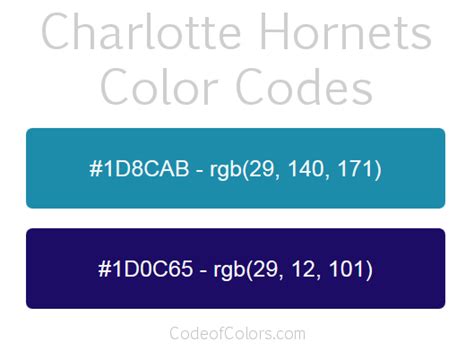 Charlotte Hornets Colors - Hex and RGB Color Codes