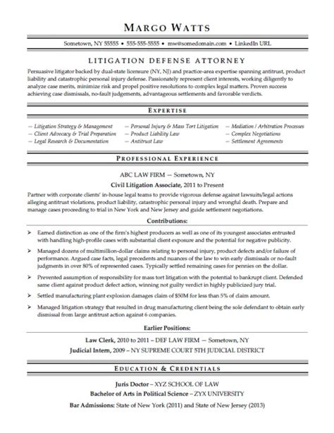 Attorney Resume Sample