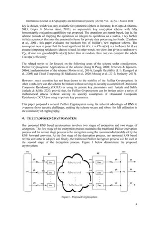 Secured Paillier Homomorphic Encryption Scheme Based on the Residue Number System | PDF