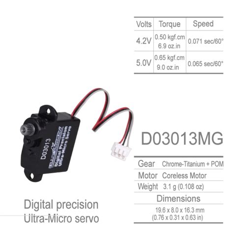 D03013 Blue Arrow Digital Präzision Ultra-Micro Servo 3,2g - vgr-technology