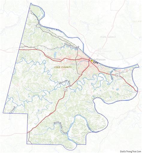 Map of Cole County, Missouri