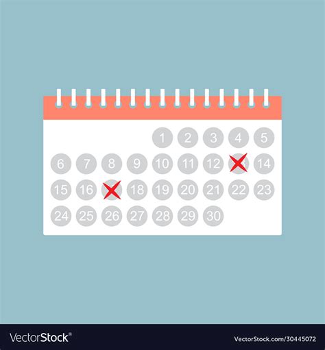 Calendar with reminder flat design Royalty Free Vector Image