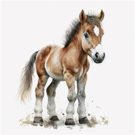 Premium AI Image | A watercolor painting of a horse with a blue eye.