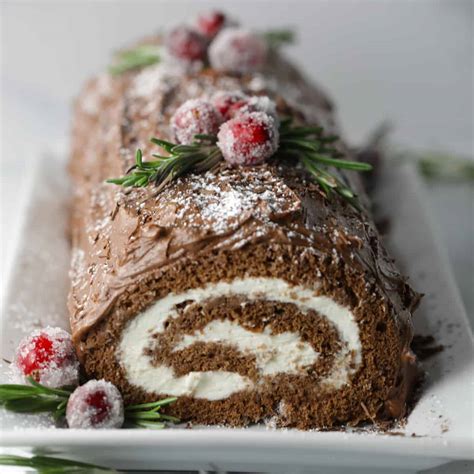 Yule Log Cake (Bûche de Noël) - Mom Loves Baking