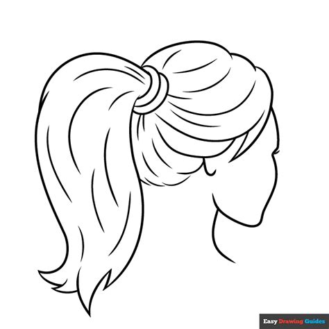 Ponytail Coloring Page | Easy Drawing Guides