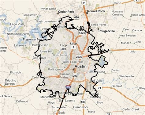 Austin Tx City Limits Map - Topographic Map World