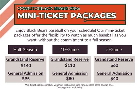 Season Tickets – Cowlitz Black Bears