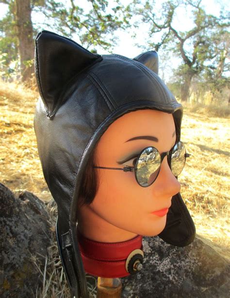Arkham City Leather Catwoman Aviator | Cat woman costume, Cat ears, Biker girl