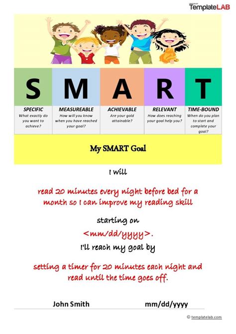 Smart Goals Examples For Kids