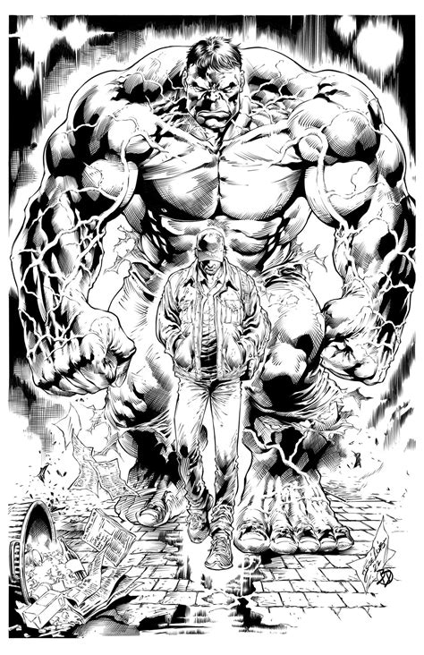 Bruce Banner/Hulk inks by BDStevens on DeviantArt