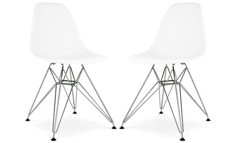 Eiffel Side Chair Steel Legs, White – Modholic