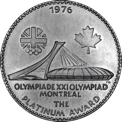 1976 The XXI Olympiad Montreal Medallion in Platinum