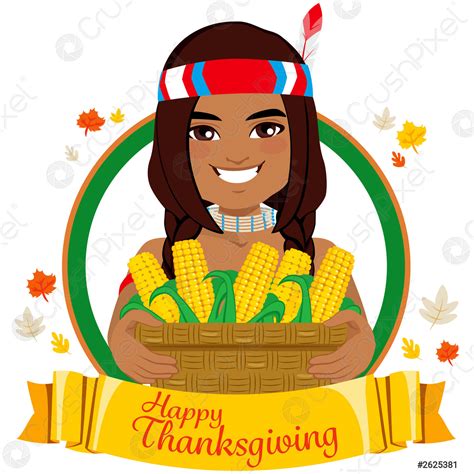 Thanksgiving Native American - stock vector 2625381 | Crushpixel