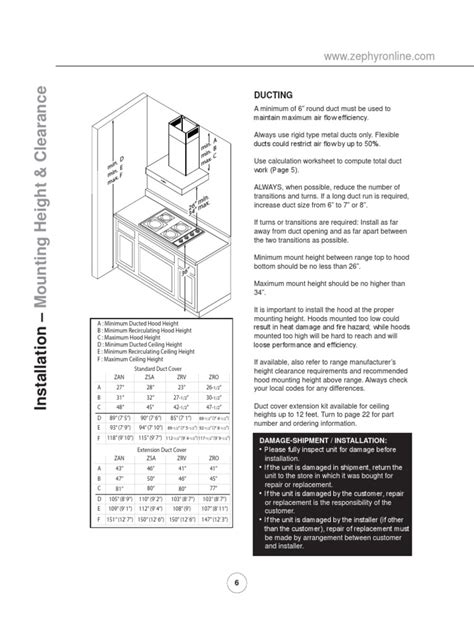 Zephyer Zr0 Hood Vent Cutout and Install | PDF | Duct (Flow) | Building ...