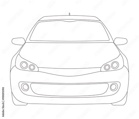 Generic vehicle, front view, line drawing illustration Stock Vector ...