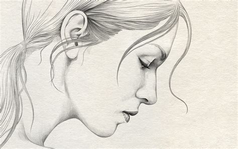 Woman Face Side Profile Drawing - Side Profile Face Woman Drawing At ...