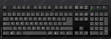 Black qwerty keyboard with US english layout Stock Vector | Adobe Stock